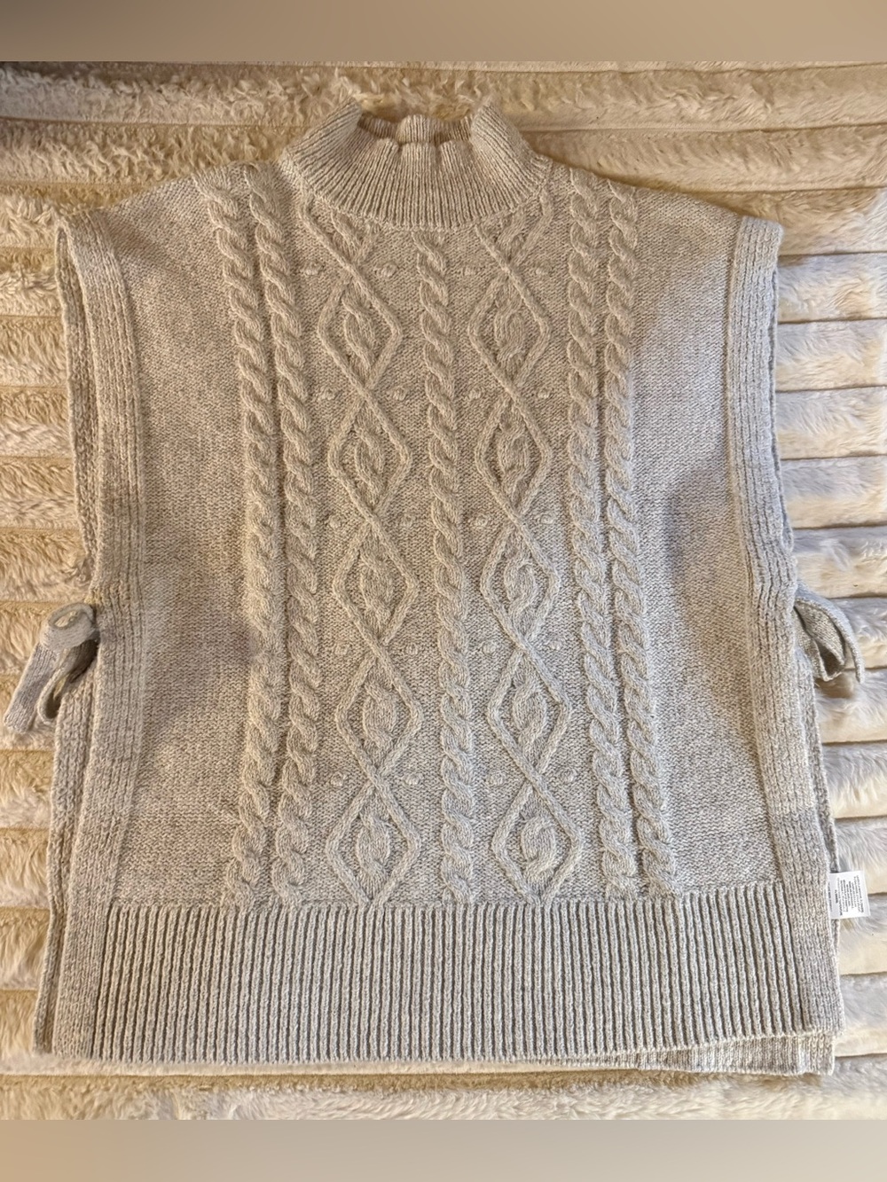 Reitmans Cream Cable Knit Mock Neck Sleeveless Sweater